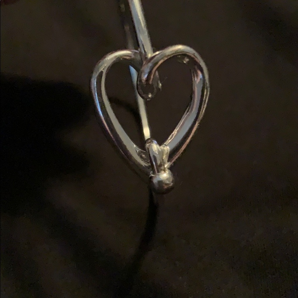 Unique Heart Hook Silver Bracelet